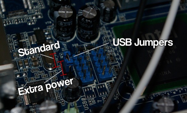 USB POWER JUMPER trên các bo mạch chủ