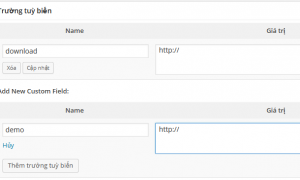 Thêm nút demo và download vào trong WordPress bằng Post Meta