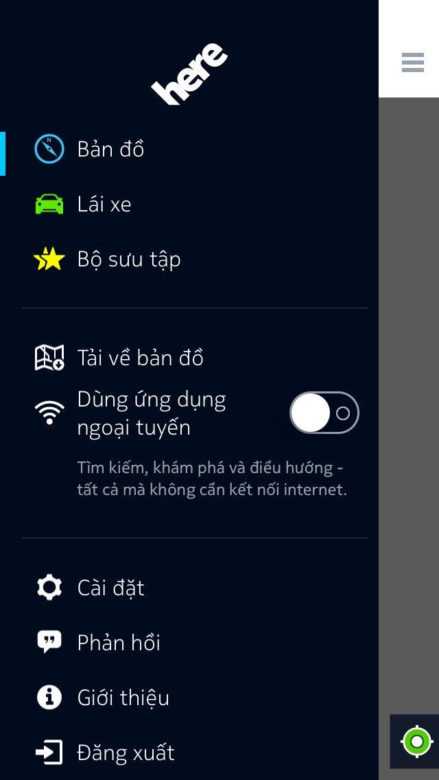 Giao diện menu chính của ứng dụng