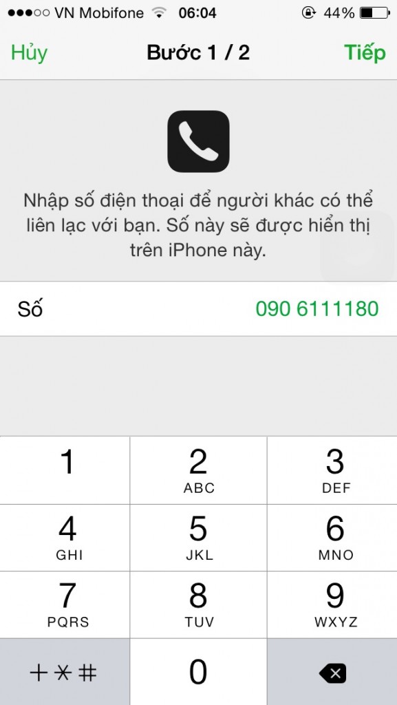 Đầu tiên, các bạn cài số điện thoại hiển thị trên màn hình đăng nhập, bước này quan trọng để người nhặt được Iphone nhìn thấy số mà gọi